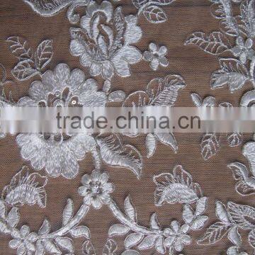 Applique Mesh Net Lace Fabric/special Lace African Lace for Wedding/beaded Fabric Emrboided/french Beaded Lace photo-2