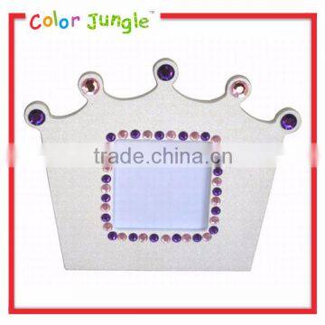 White shining princess Crown wood photo frame Children wooden photo frame