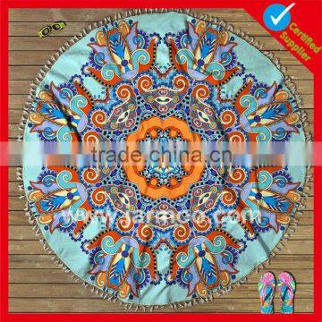 Eco solvent top quality custom print beach towel roundie                        
                                                                                Supplier's Choice