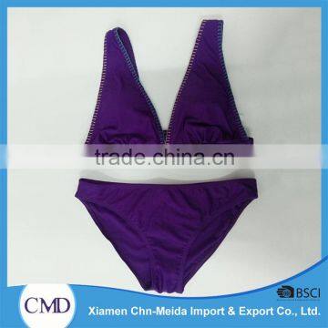 The Purple V Crop Triangle Women Bikini 2016