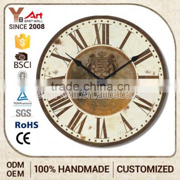 Direct Factory Price Customized Logo Printed Rustic Antique Mdf Wall Digital Clock