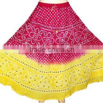 2015 Indian Womens Skirts Cotton Bandhej Ethnic Skirts