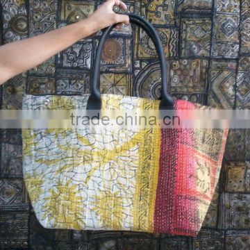 Handmade Kantha Stiched Cotton Jhola shoulder Bag