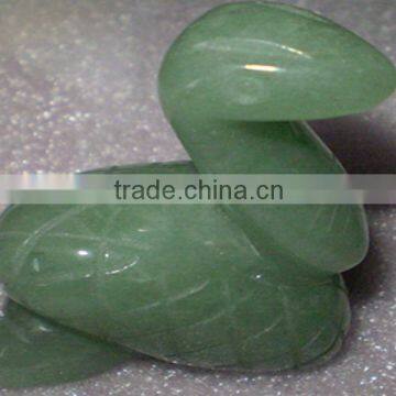 Green Adventurine stone crawling snake stone carving-semi precious stone animal carving products for gifts and home decoration