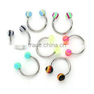 Multicolor Magnetic Stainless Steel Lip Rings Eyebrow Rings CBR Body Piercing Jewelry