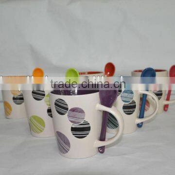 11oz custom printed ceramic mug with spoon