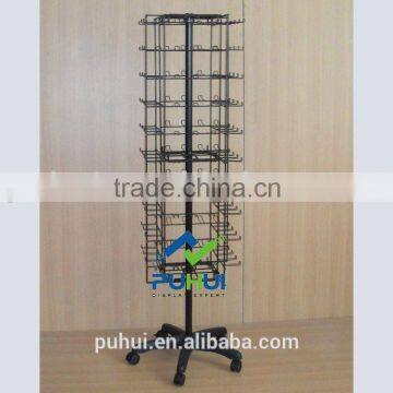 four sides metal revolving hangers display fixture from china manufacturer