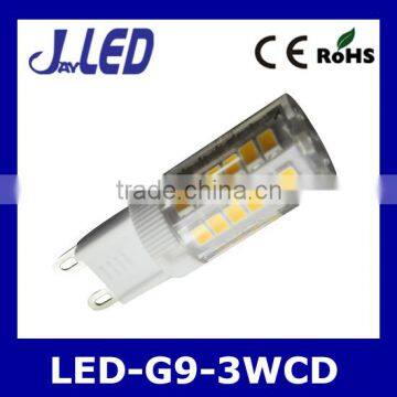 Dimmable high quality ceramic body 3w led g9 bulb