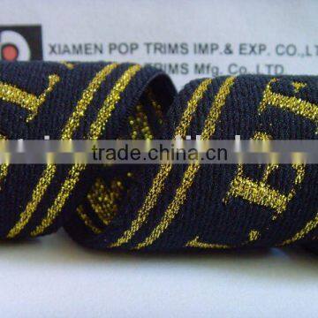 Gold lurex jacquard elastic webbing