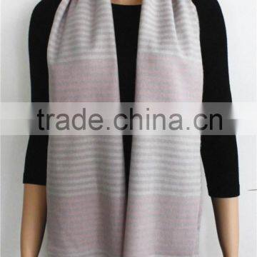 Soft Color Stripe Wool Scarf With Fringe photo-2