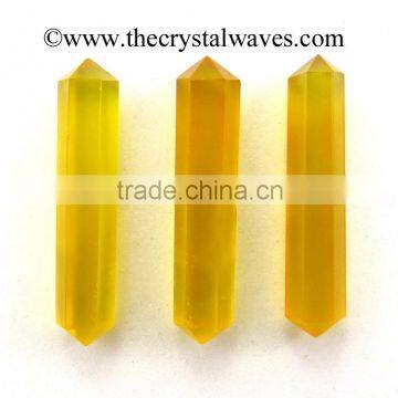 Yellow Aventurine wholesale Pencil 6 to 8 Facets Single Terminated Point Khambhat Gujarat India crystal waves