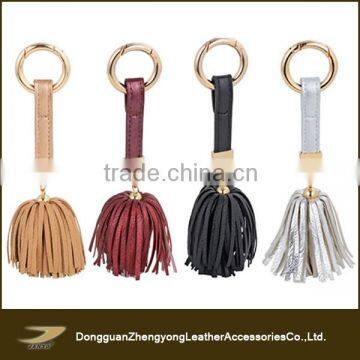 Hot sale newest fashion leather tassel keychain leather tassel