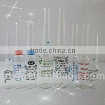 10ml low borosilicate glass ampoule with blue dot printing manufacturer