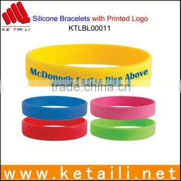 China  Silicone Bracelets Cheapest Silicone Bracelets Printed Logo embossed name tag wristband