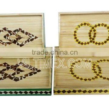 Natural Bamboo With Coconut Serving Tray