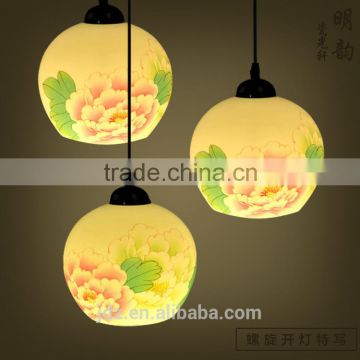 2015 Hot sale porcelain iron hanging ceramic pendant light chandelier cleaning