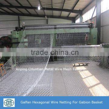 zinc95% Al5% coated Galfan wire gabion box made of hexagonal wire mesh for rockfall netting