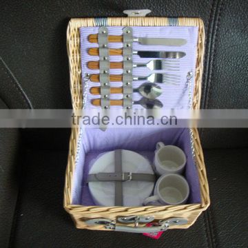 Mini Willow Picnic Basket For 2 Person