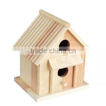 2016 Wholesale christmas craft wooden bird house Customized bird house