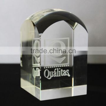 new design handmade crystal 3d laser etched glass cube