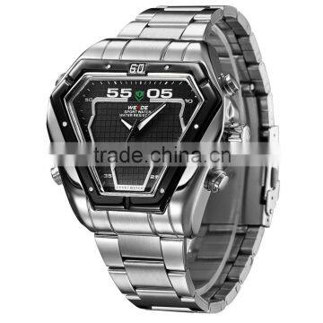 2015 China Suppiler Stainless Steel Triangel Design Black Dial LED Christmas Promotion Gift Wristwatch(WEIDE-WH1102) photo-5