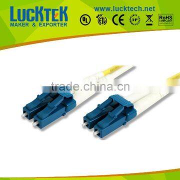 Lucktech LCLCDUPSM-2M 9/125 Yellow Duplex Single-Mode Fiber Optic Patch Cable, LC-LC, 2 Meters in Length Yellow