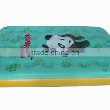 Cute panda printed surface inflatable air mattress for children