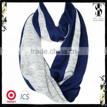 Two color loop style winter fashion 100% acrylic men knit scarf