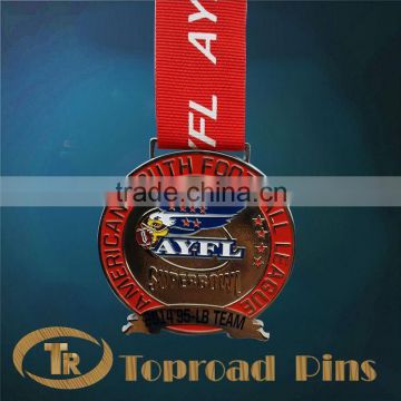 2015 new year best selling medal with ribbon soccer sport souvenir