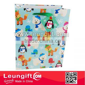 Christmas Medium Bag Gift Bag White Satin Ribbon and Tag photo-2