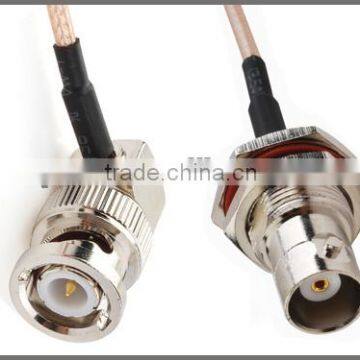 RF Cable Assembly BNC Male Right Angle to BNC Female bulkhead cable RG316