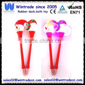 Flashing xmas pen led santa & snowman pen