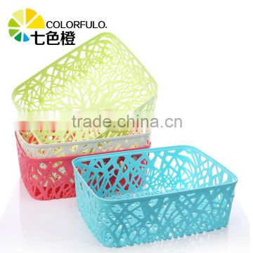 Plastic colorful Storage basket made in china