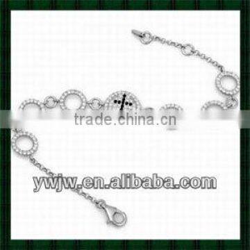 Celebrity Inspired Cross CZ Bracelet in 925 silver(JW-G125)