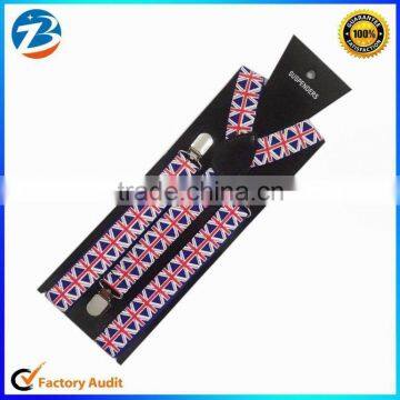 Fashion British Flag Design Elastic Y shape Trousers Braces for Women