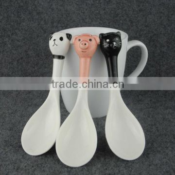 ceramic cute baby feeding soup spoon