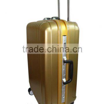 2016 Fashion Design Golden Color ABS+PC Luggage With Aluminum Frame/ TSA Lock Travel Set/OEM Accept Luggage photo-3