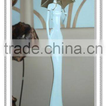 Blue & White Art Collectible Chinese Lady Figurine With Chinese Dress photo-2