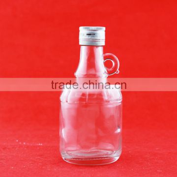 Wholesale Mini bottles with handle screw tin lid bottles glass juice bottles 300ml