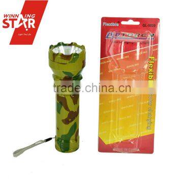 1W Dimming Solar Rechargeable LED Flashlight in Camouflage