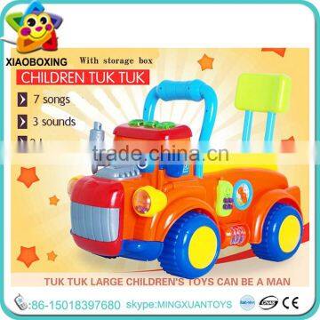 High quality plastic baby ride on car with stroage box