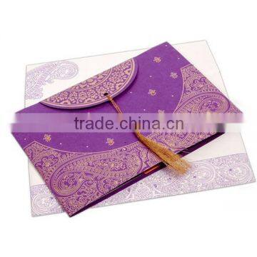 Butterfly ribbon design indian wedding cards invitation