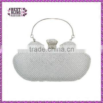 luxury women round shape rhinestone crystal purse clutch ( C457)