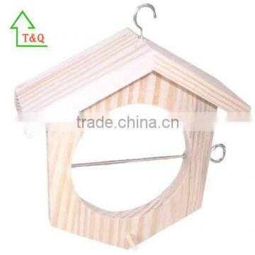 Simple Cheap Hanging Natural Wooden Bird Feeder