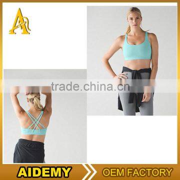 sexy women fitness polyester gym yoga wear sport bra tops