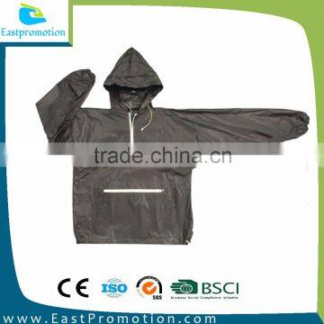 190T New Brand Mens Big Procket on Stomach Windbreaker Rain Jacket for Promotion