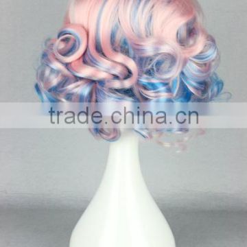 Tokyo Anime wig short mixed color curly wig for woman N435