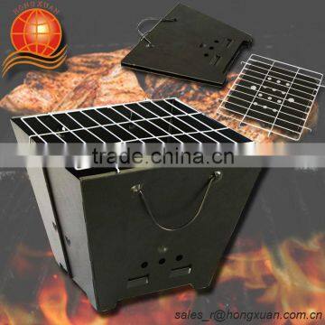 BBQ Assembly Hand Bag Style Foldable Folding BBQ Grill, Box Shape Carton Shape Charcoal Grill, Easy to take any where, BBQG-001