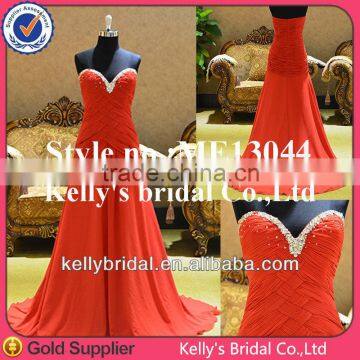 new style sweetheart neckline with beading edge red eveing dresses