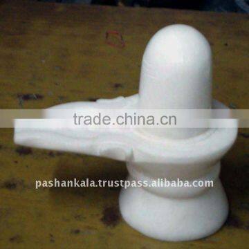 White Marble Shivling Idol